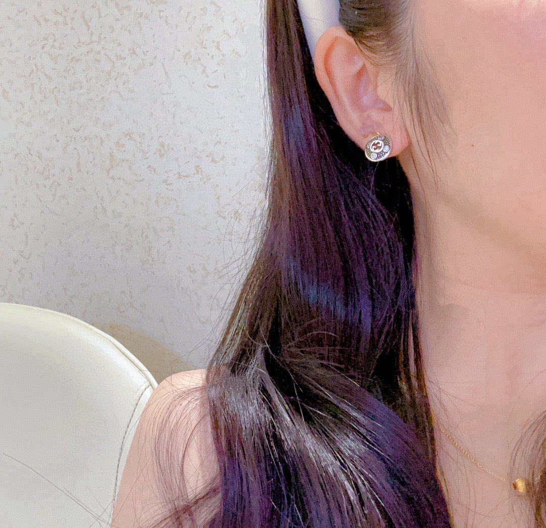 antique vintage Stud Earrings for women - alternate angle view 3