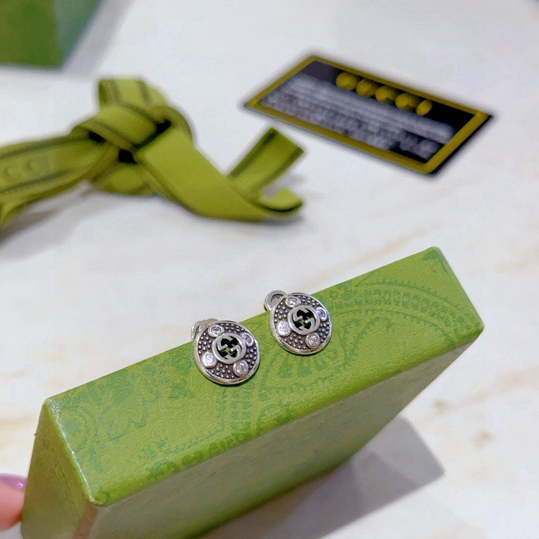 antique vintage Stud Earrings for women - alternate angle view 2