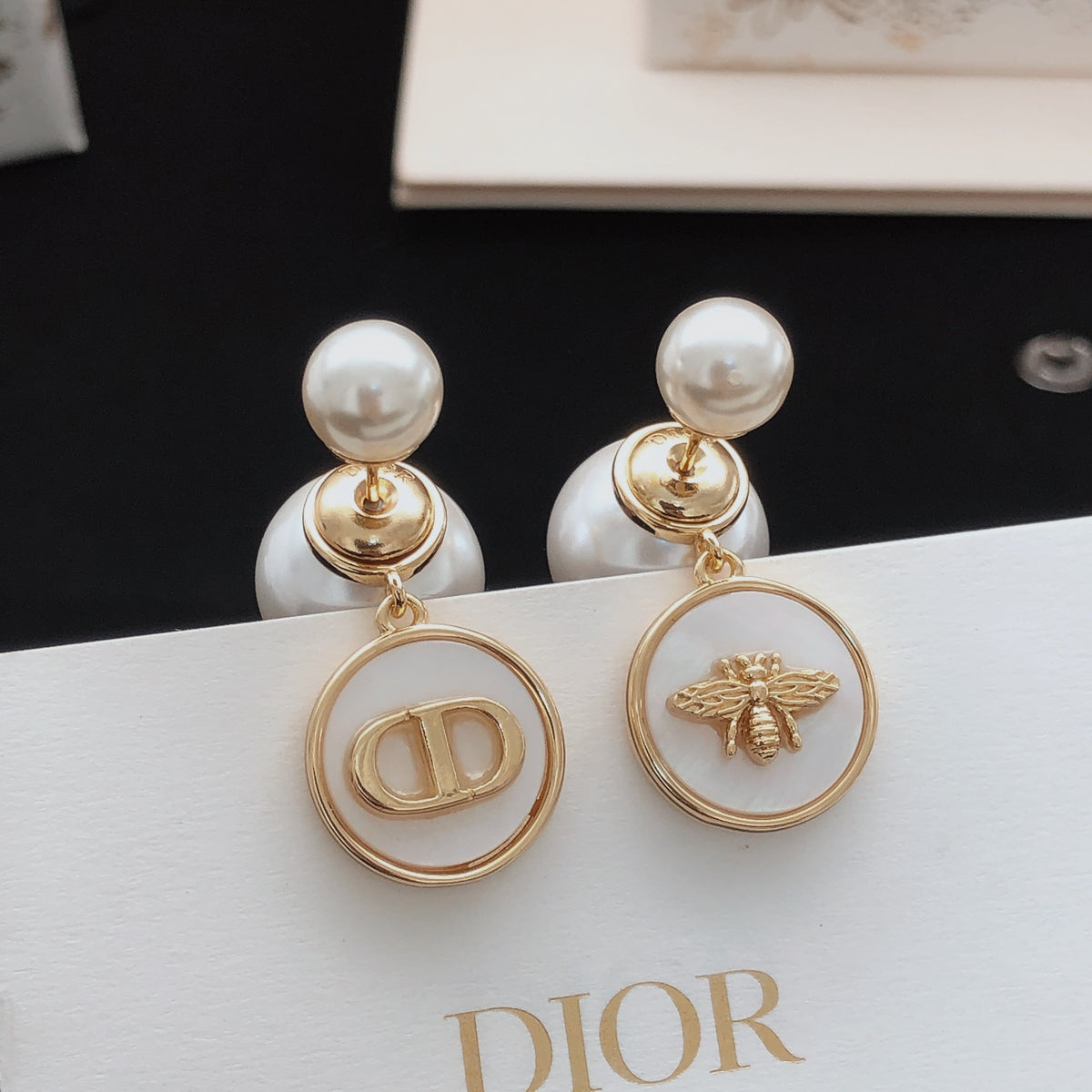 white brass Stud Earrings for women - product detail view