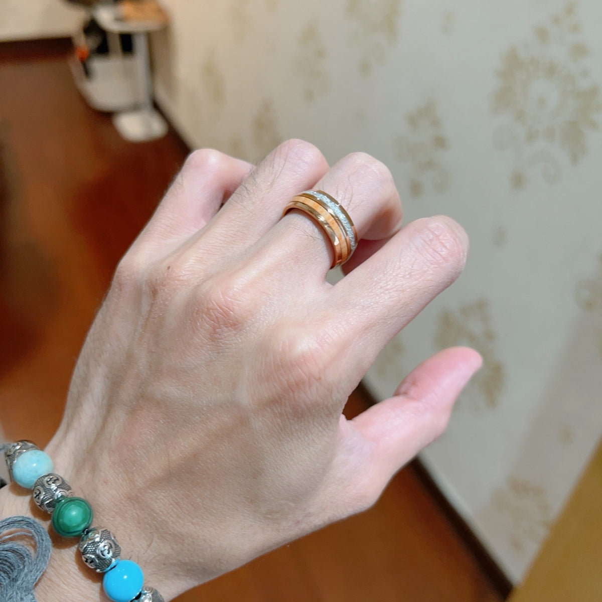 gold double g Ring for men - alternate angle view 3