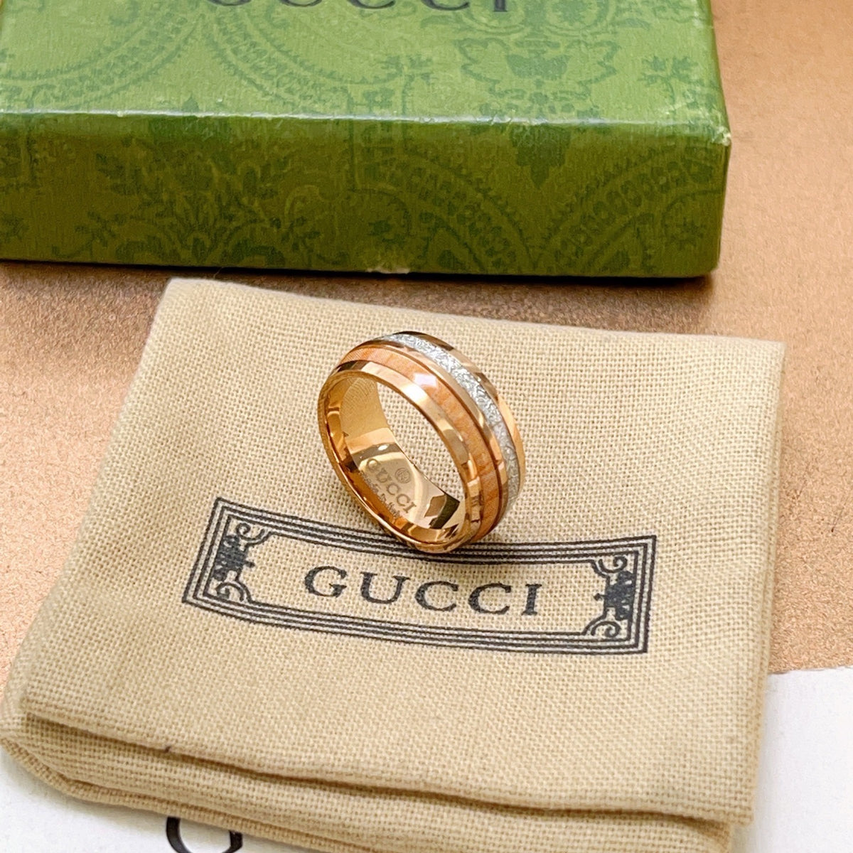 gold double g Ring for men - product detail view
