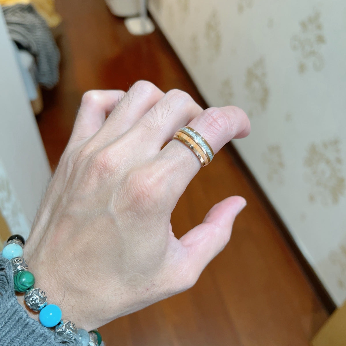 gold double g Ring for men - alternate angle view 9