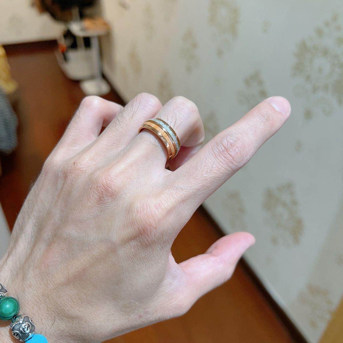 gold double g Ring for men - alternate angle view 6