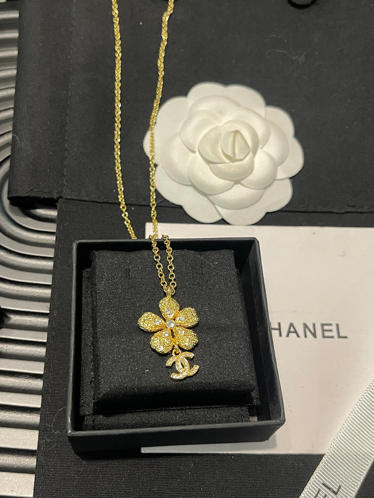 gold floral Pendant for women - alternate angle view 4