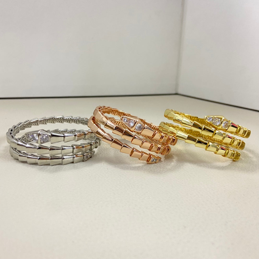 rose gold crystal rose Bangle for women - product detail view
