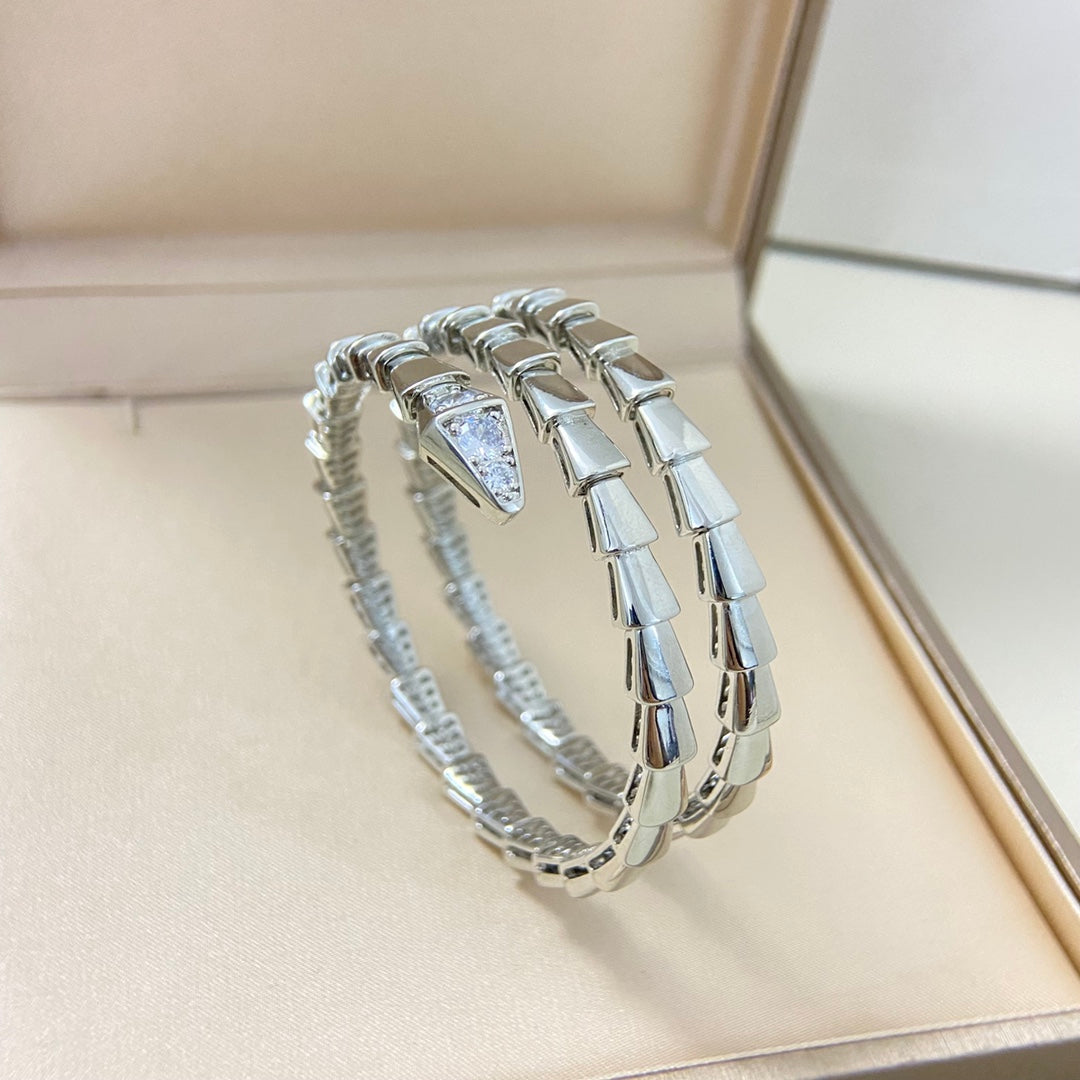rose gold crystal rose Bangle for women - alternate angle view 5