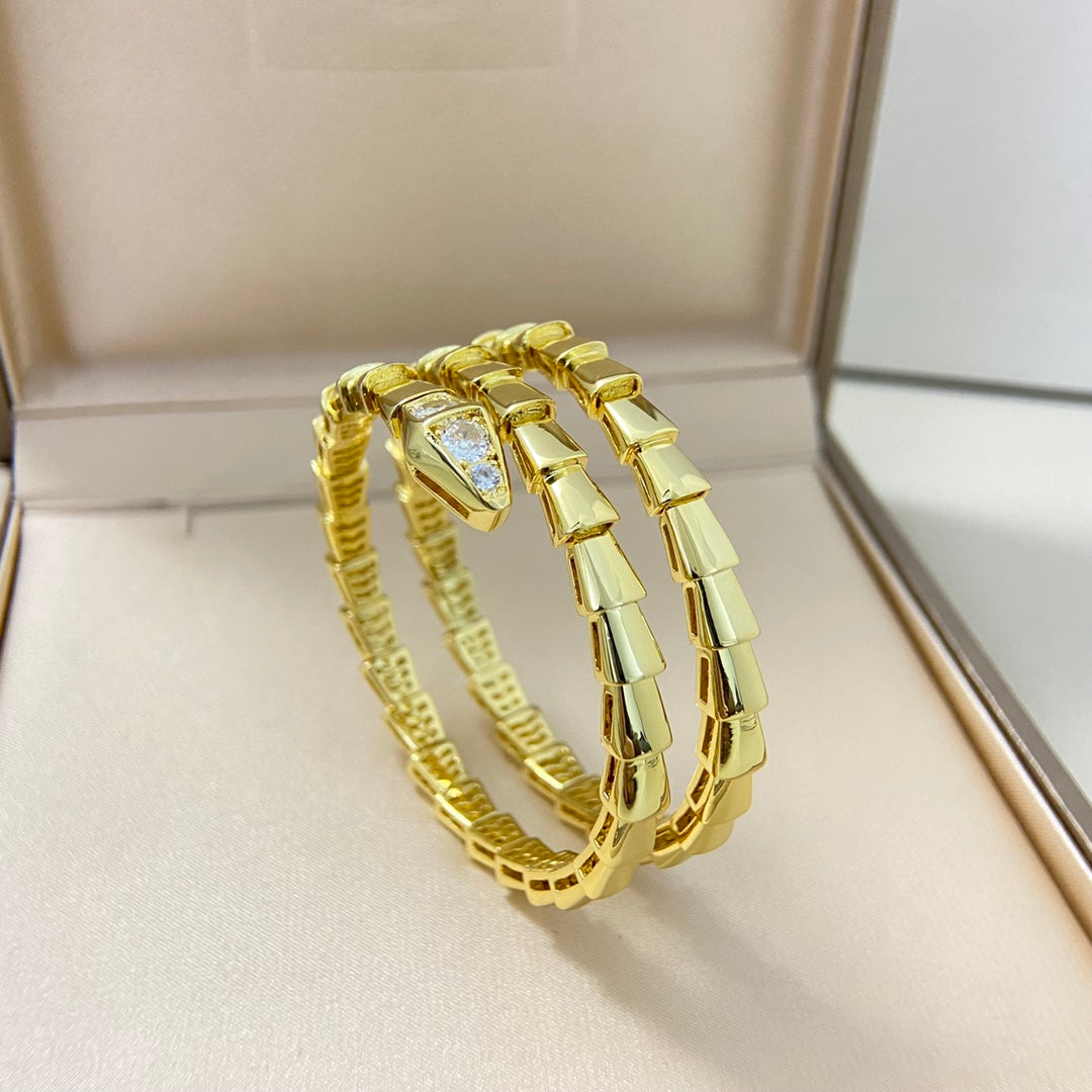 rose gold crystal rose Bangle for women - alternate angle view 3