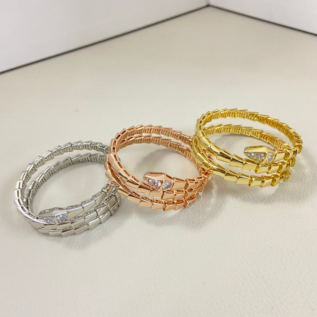 rose gold crystal rose Bangle for women - alternate angle view 2