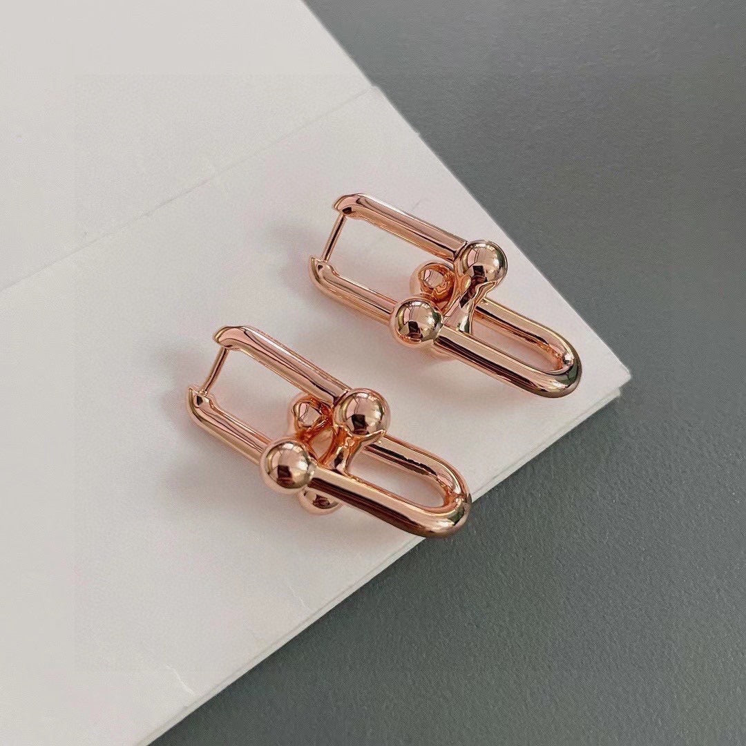 rose gold rose Stud Earrings for women - product detail view