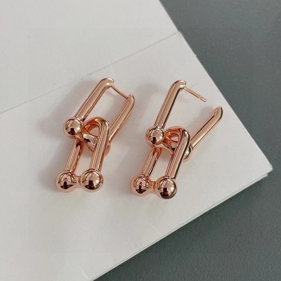 rose gold rose Stud Earrings for women - alternate angle view 3