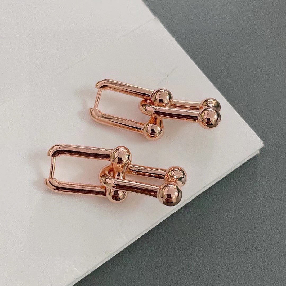 rose gold rose Stud Earrings for women - alternate angle view 6