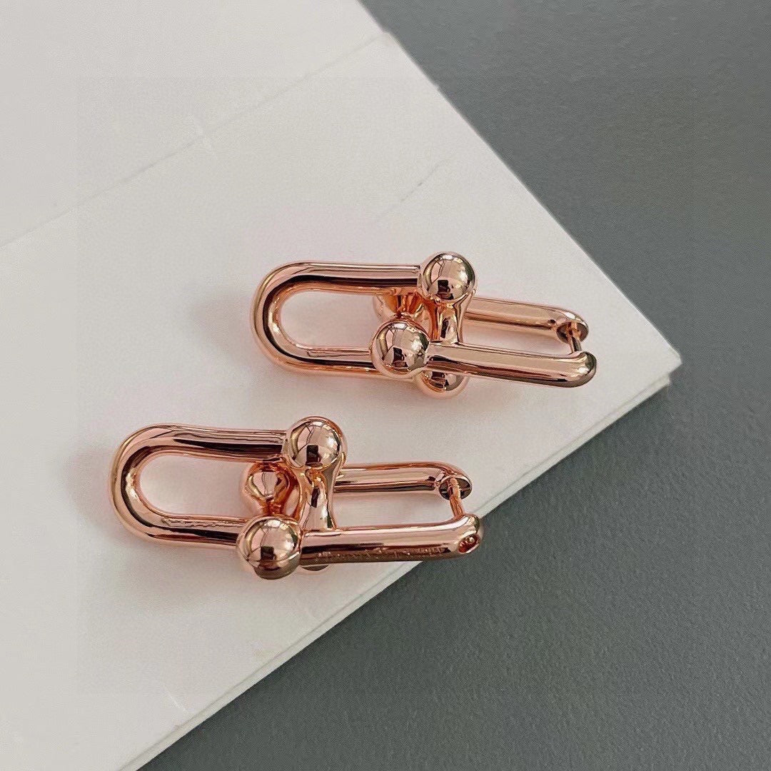 rose gold rose Stud Earrings for women - alternate angle view 2