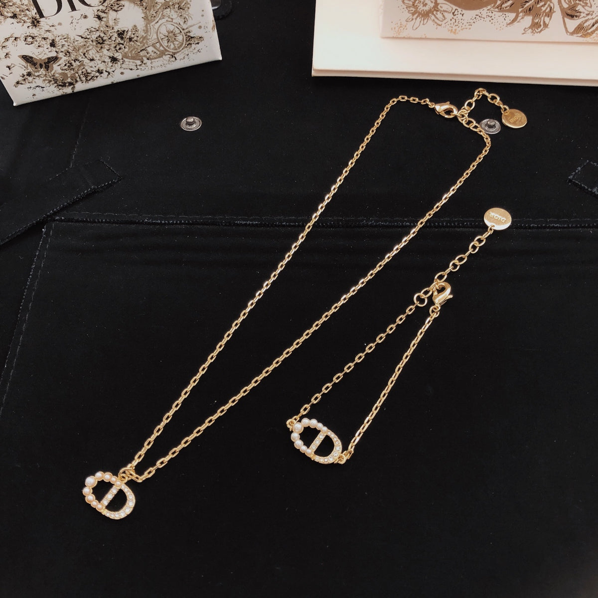 beige brass Necklace for women - alternate angle view 8