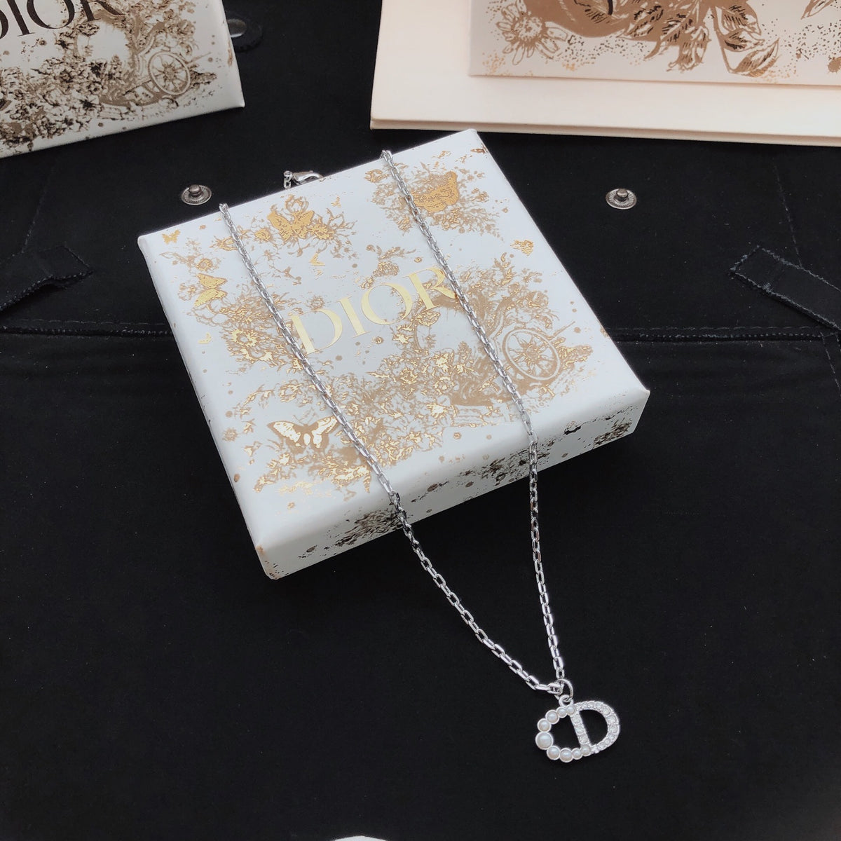 beige brass Necklace for women - product detail view