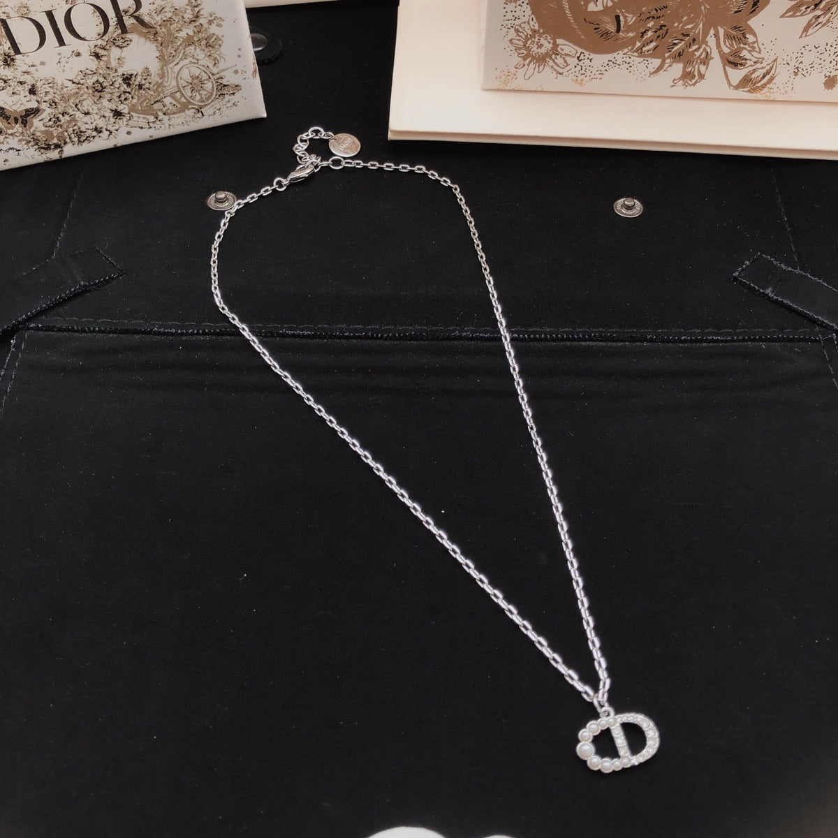 beige brass Necklace for women - alternate angle view 5