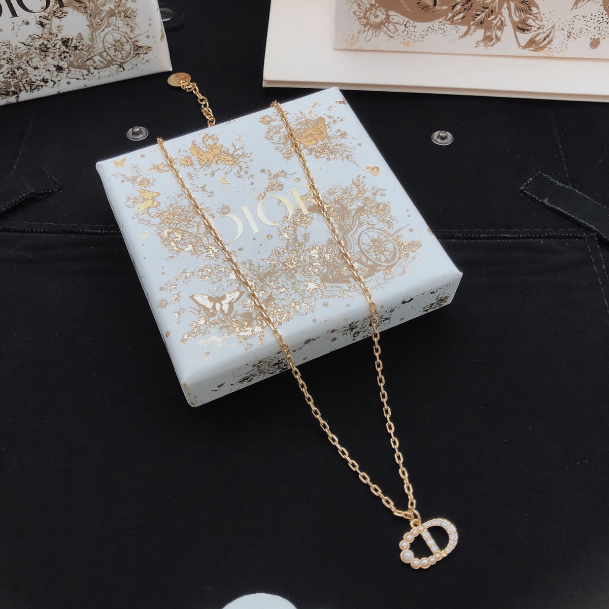 beige brass Necklace for women - product detail view