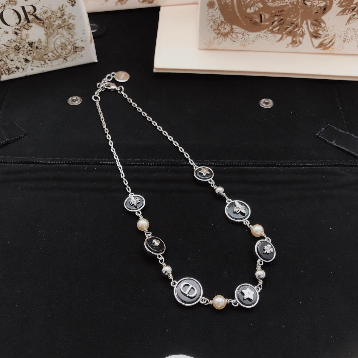 black brass Necklace for women - alternate angle view 3
