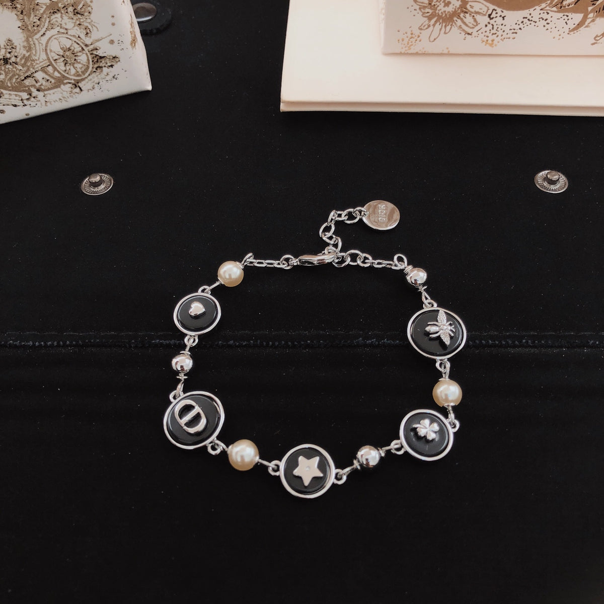 black brass Bracelet for women - alternate angle view 2