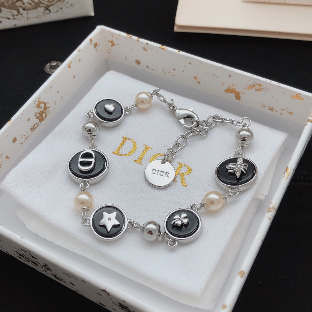 black brass Bracelet for women - product detail view