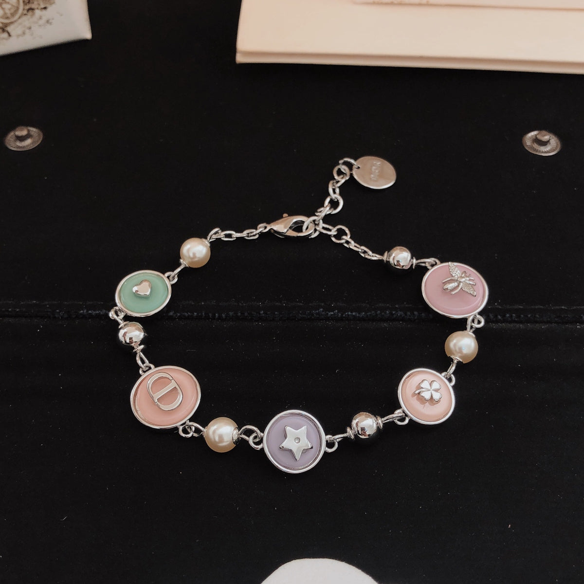 pink brass Bracelet for women - alternate angle view 2