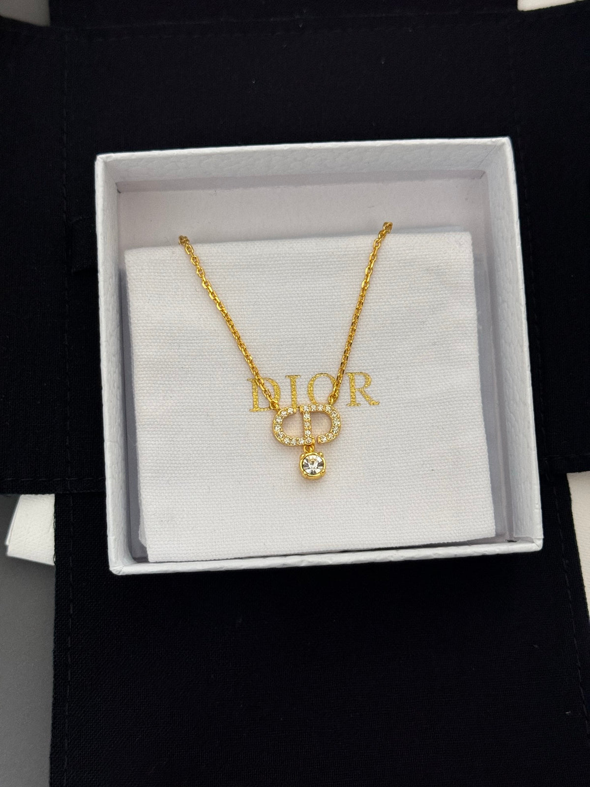 yellow brass pearl Necklace for women - product detail view