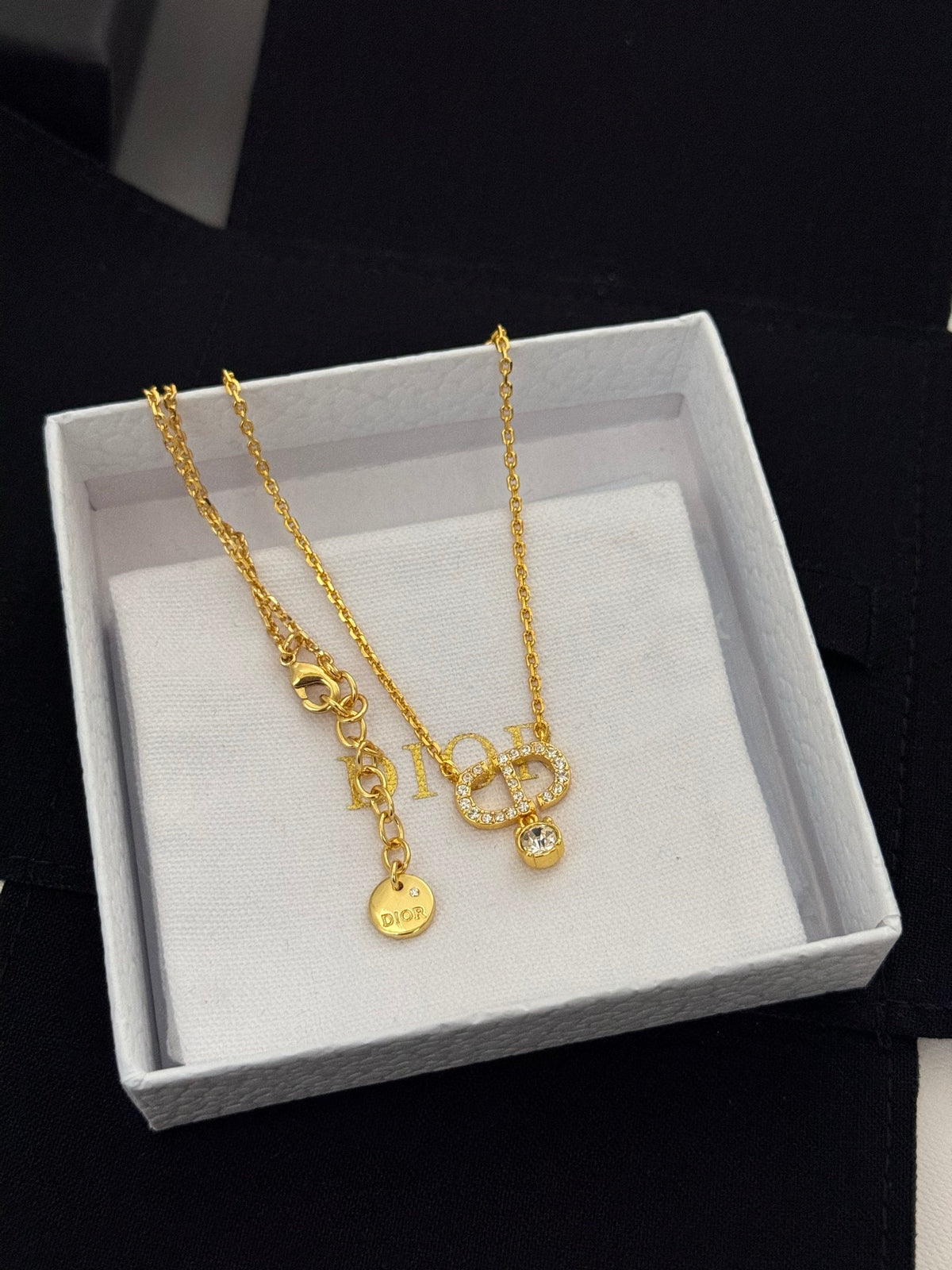 yellow brass pearl Necklace for women - alternate angle view 5