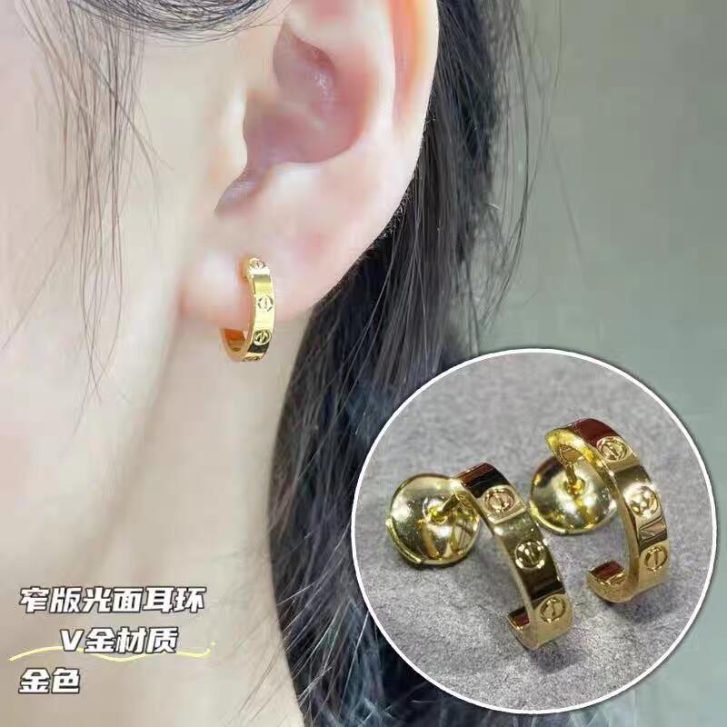 gold brass luxury Stud Earrings for women - alternate angle view 7