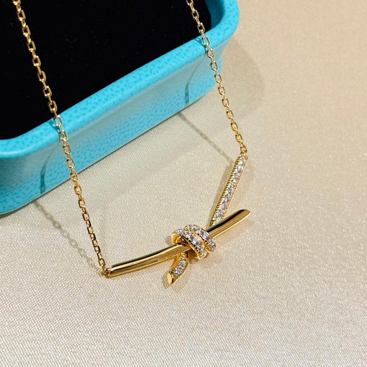 rose gold crystal rose Jewelry Set for women - alternate angle view 7
