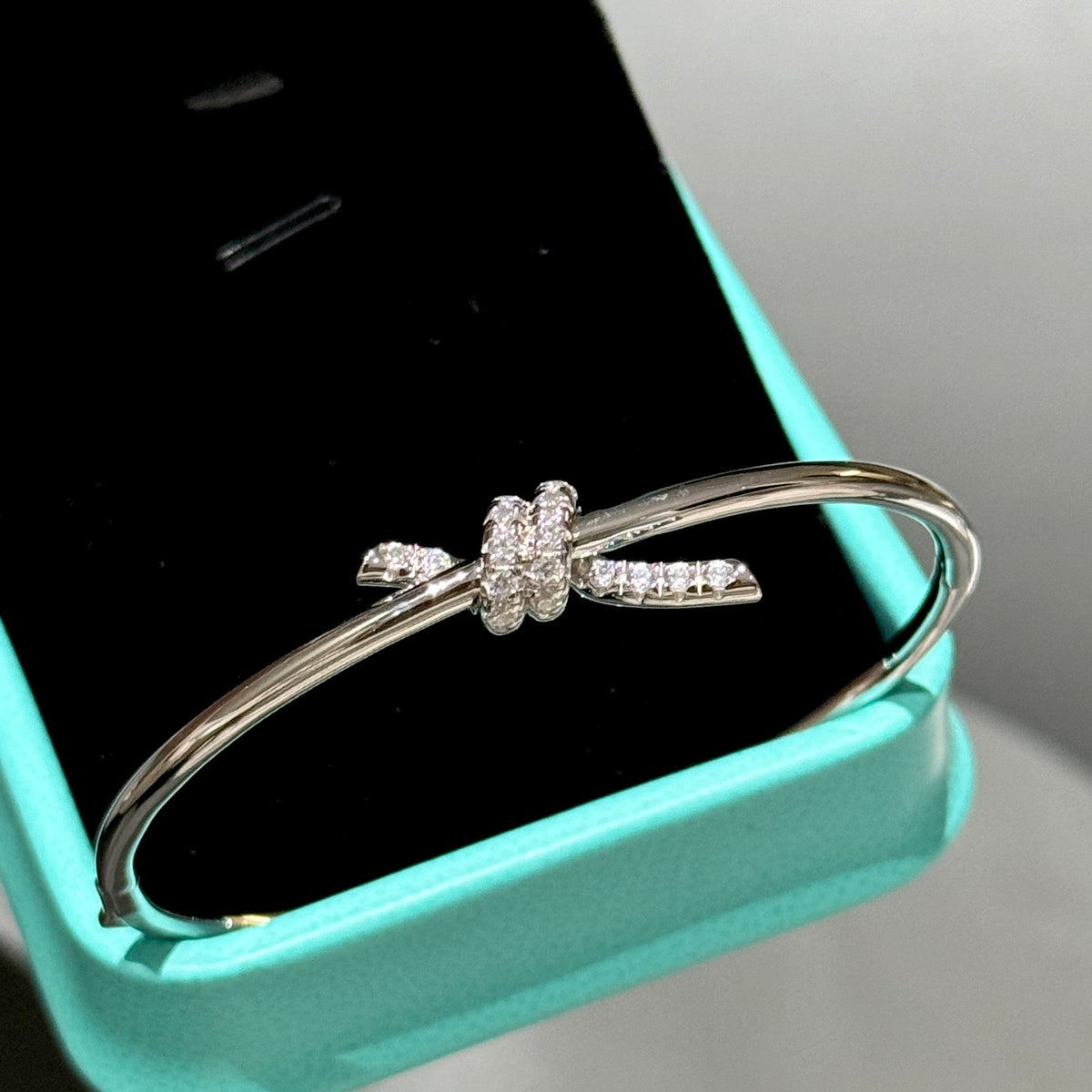 gold crystal inlaid Bangle for women - alternate angle view 3