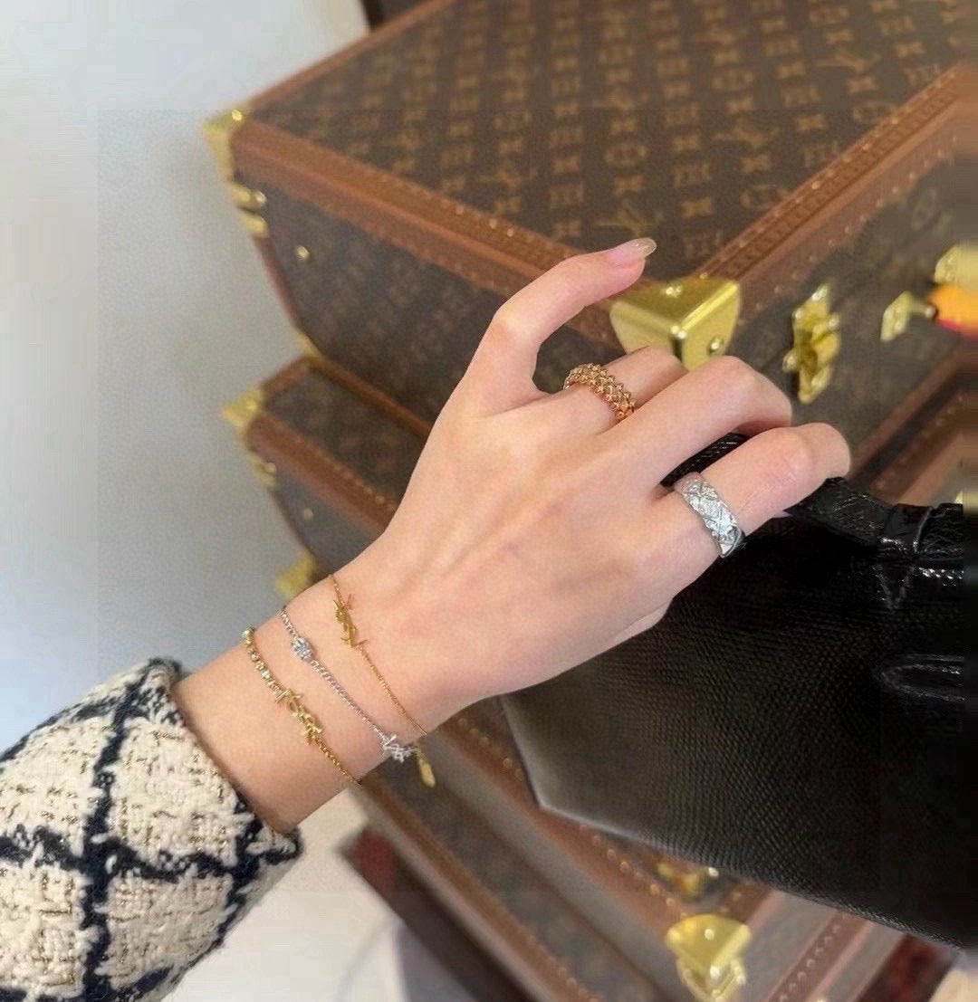 yellow brass elegant Bracelet for women - alternate angle view 5