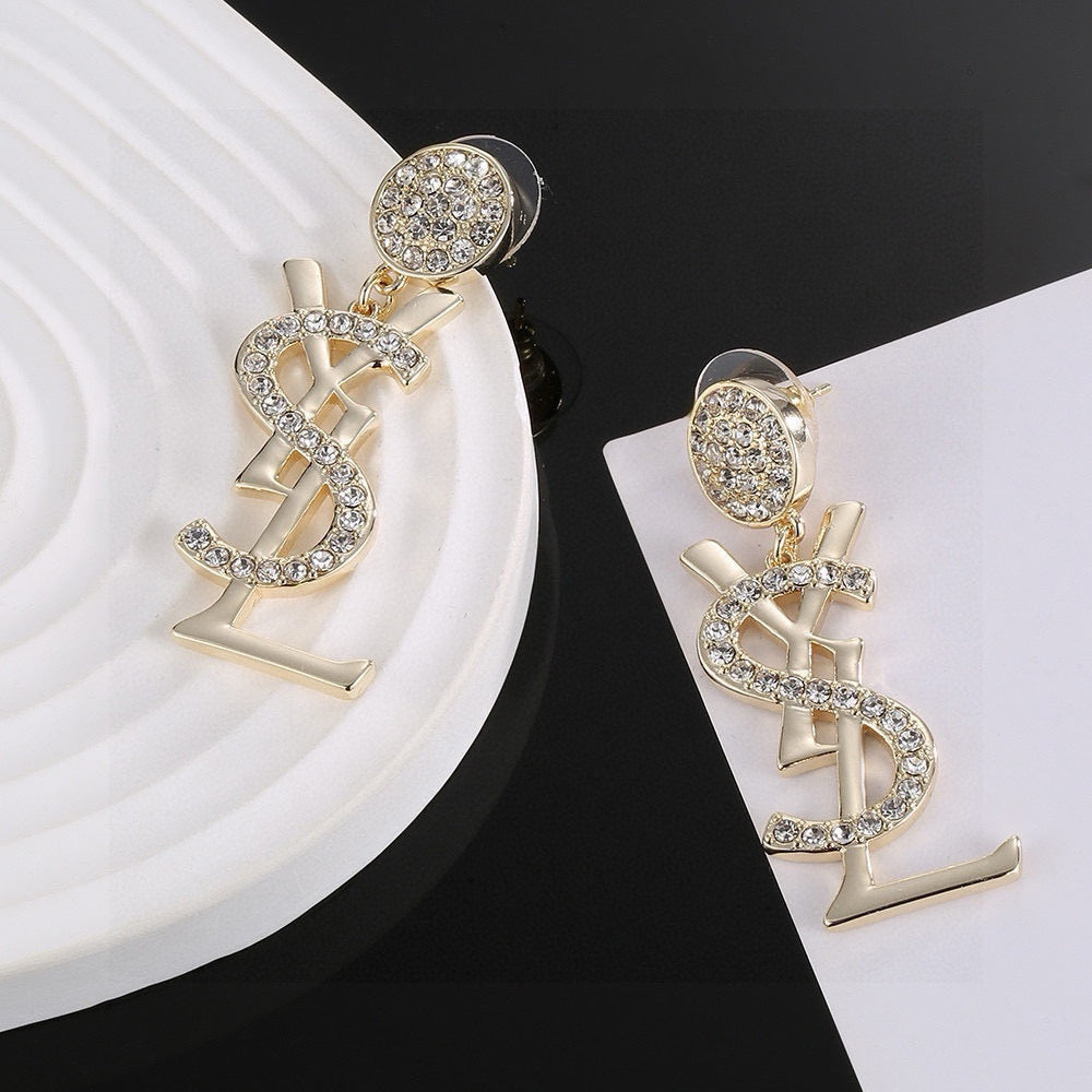 luxury Stud Earrings for women - alternate angle view 2