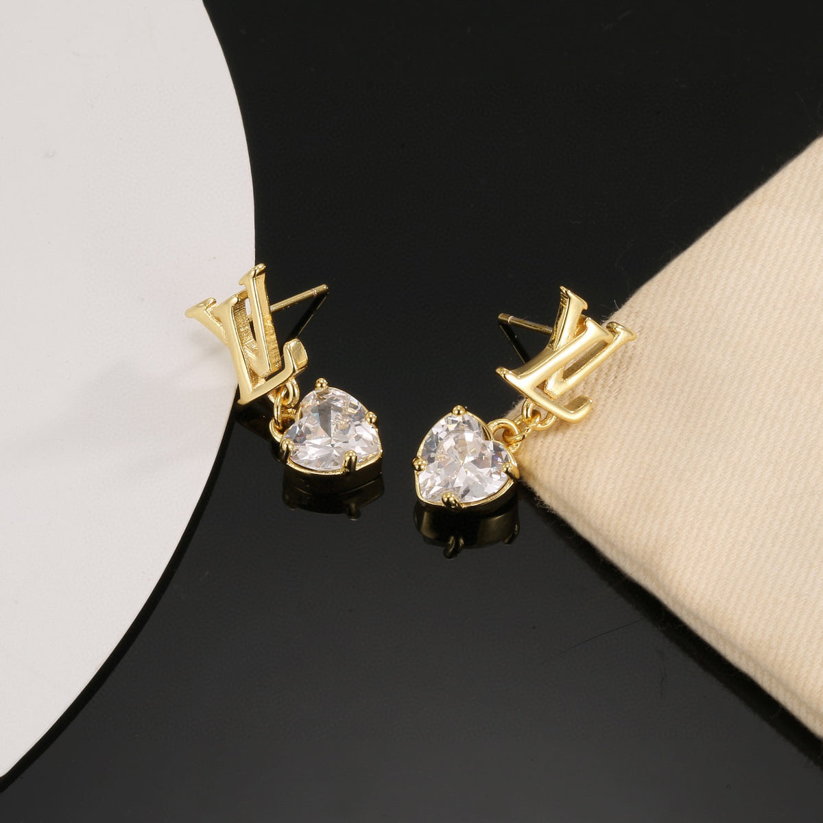 letter Stud Earrings for women - alternate angle view 5