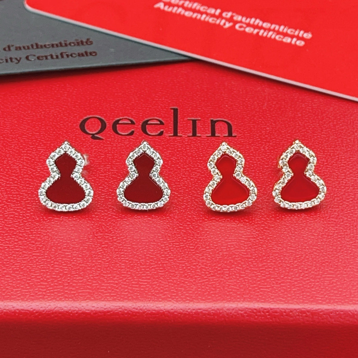 gold brass luxury Stud Earrings for women - alternate angle view 8