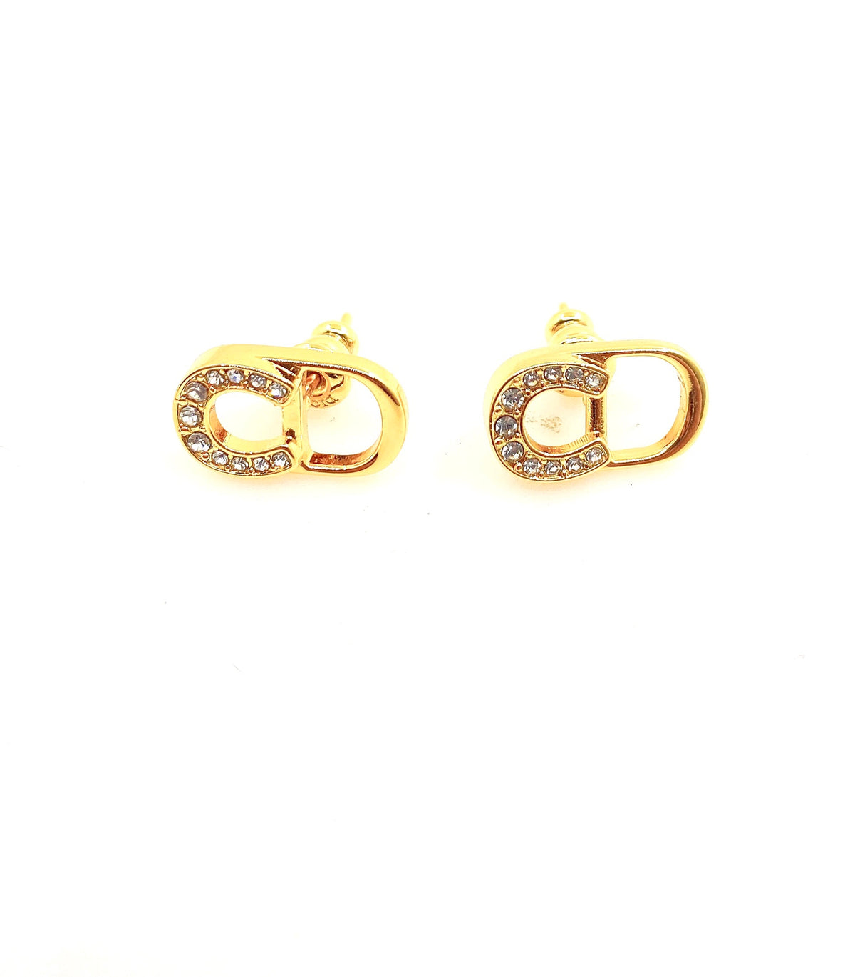 light gold brass Stud Earrings for women - product detail view