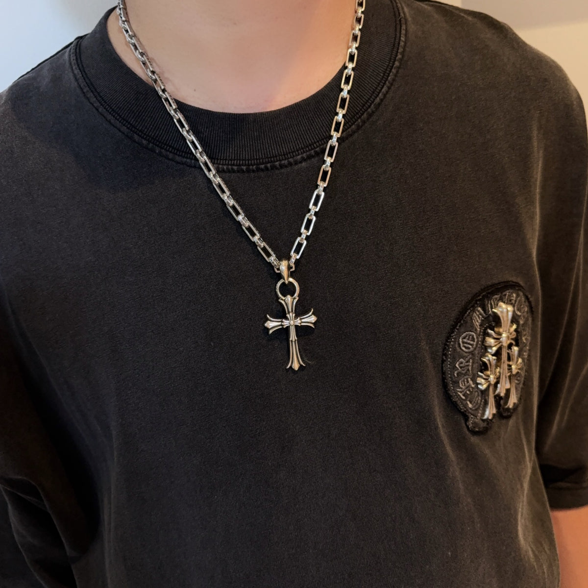 antique cross Pendant for men - alternate angle view 3