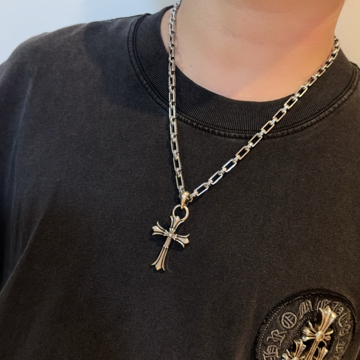 antique cross Pendant for men - alternate angle view 2