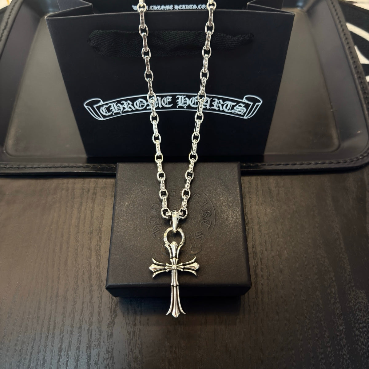 antique cross Pendant for men - alternate angle view 4
