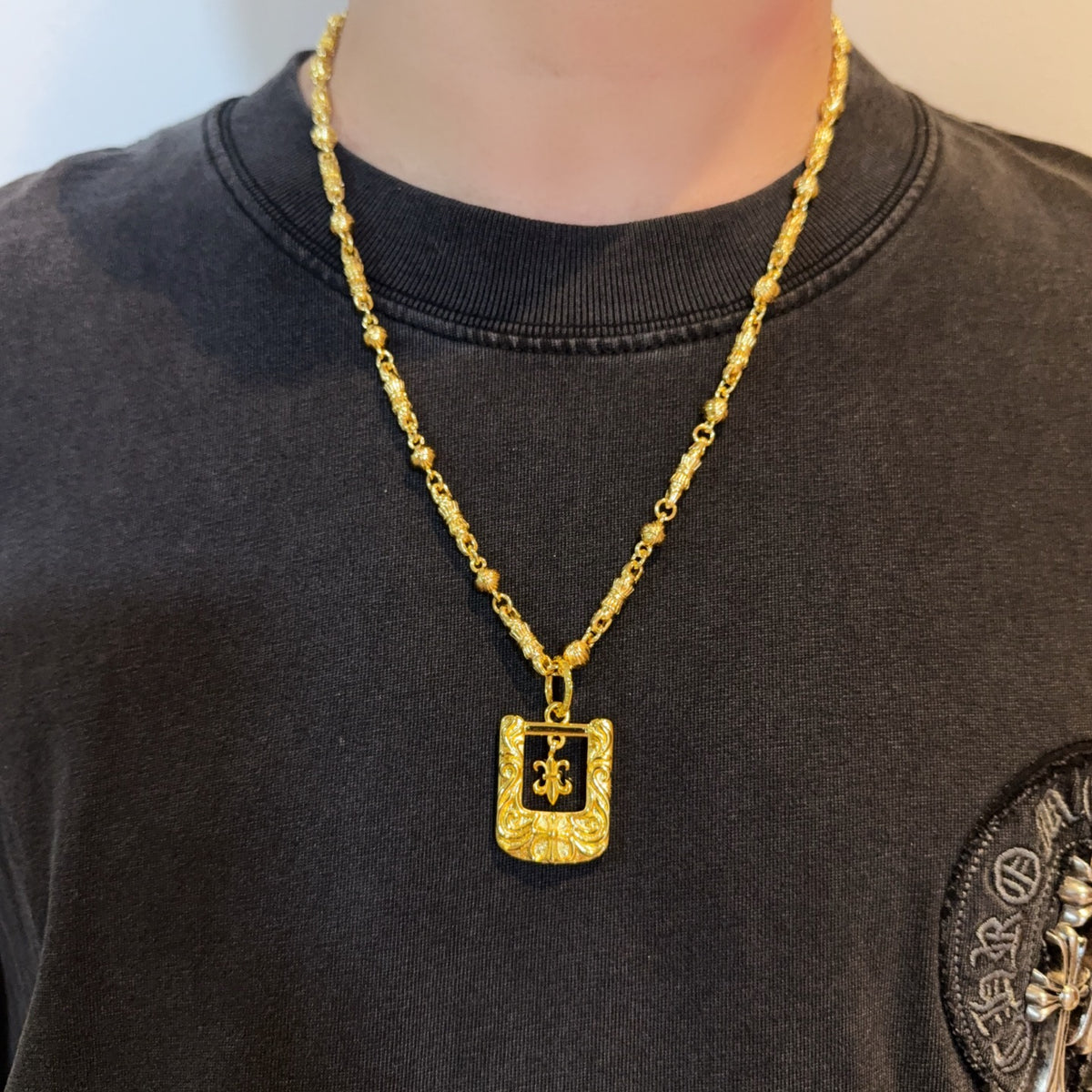 antique cross Pendant for men - product detail view