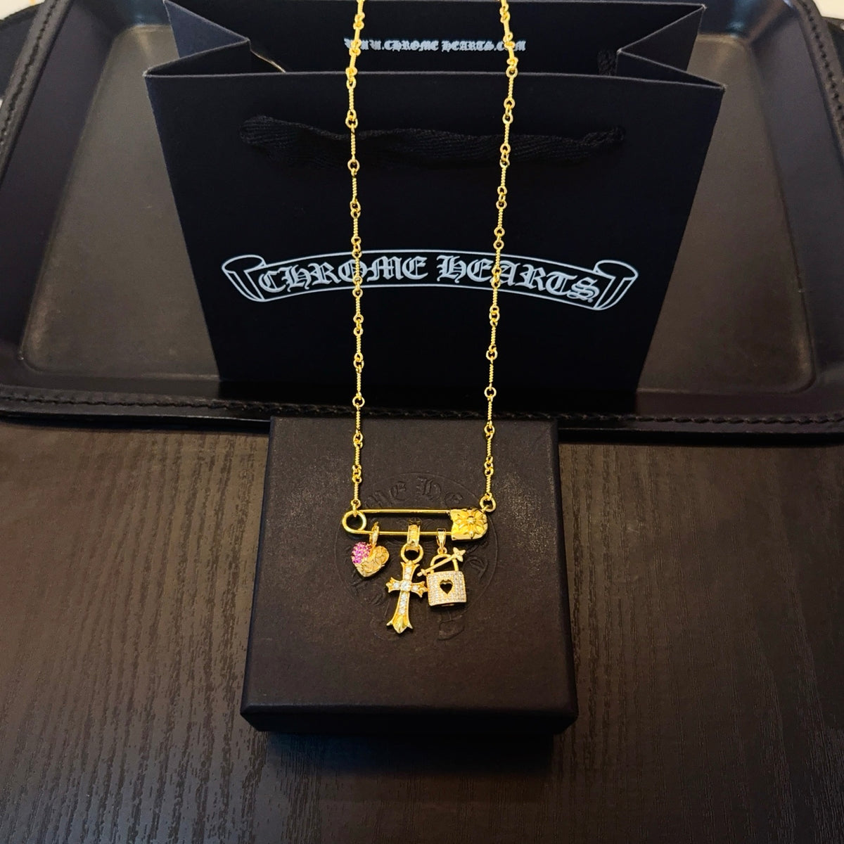 antique cross Necklace for men - alternate angle view 4
