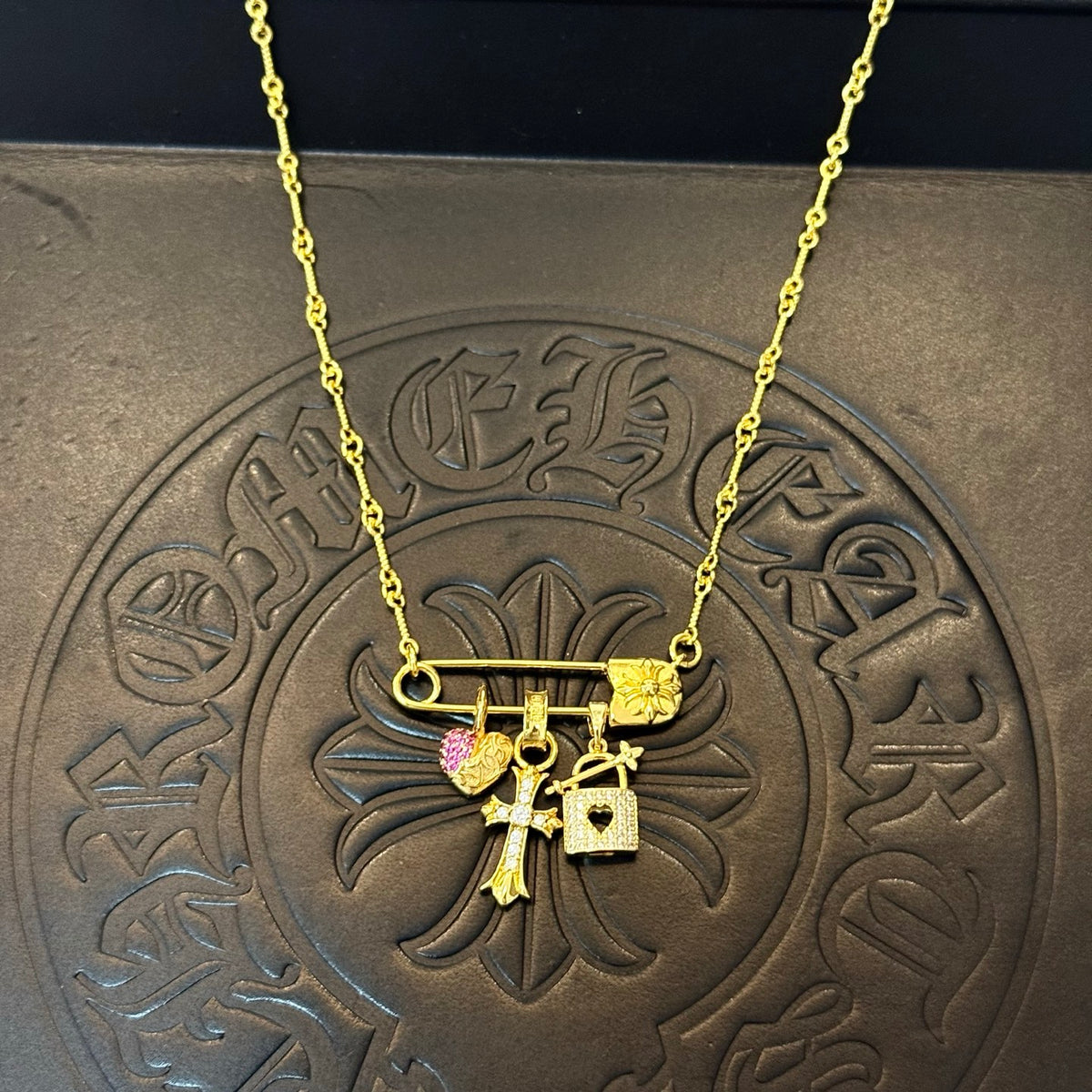 antique cross Necklace for men - alternate angle view 7