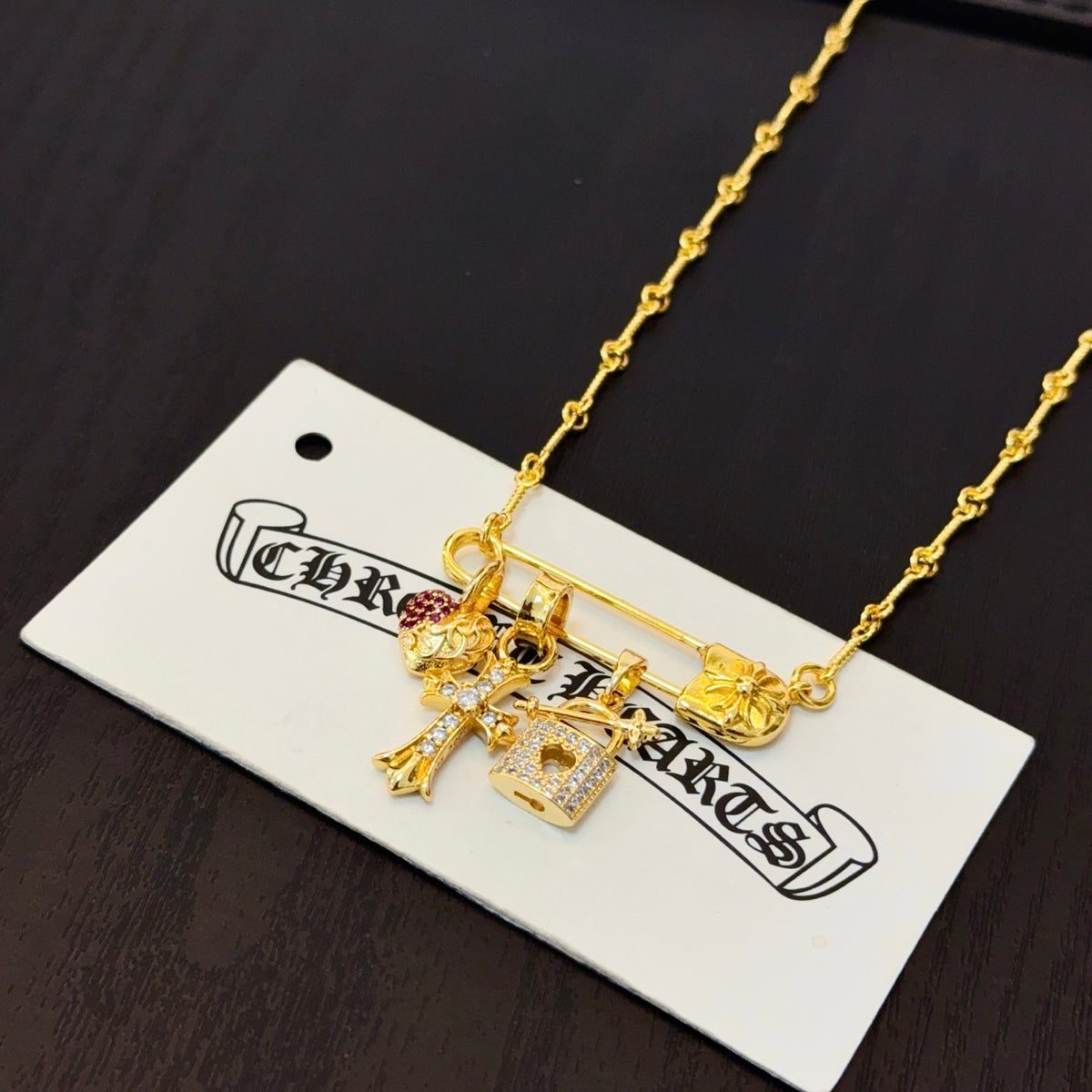 antique cross Necklace for men - alternate angle view 8