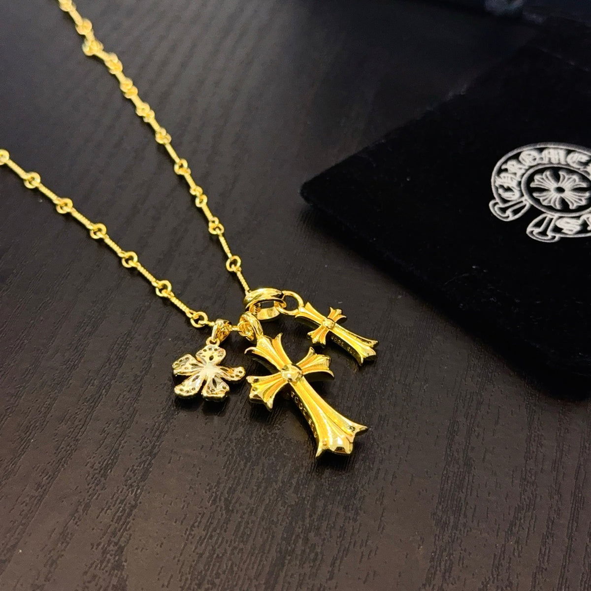 antique cross Necklace for men - alternate angle view 9