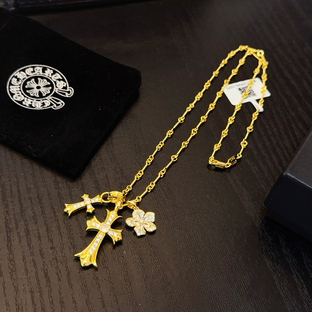 antique cross Necklace for men - alternate angle view 8