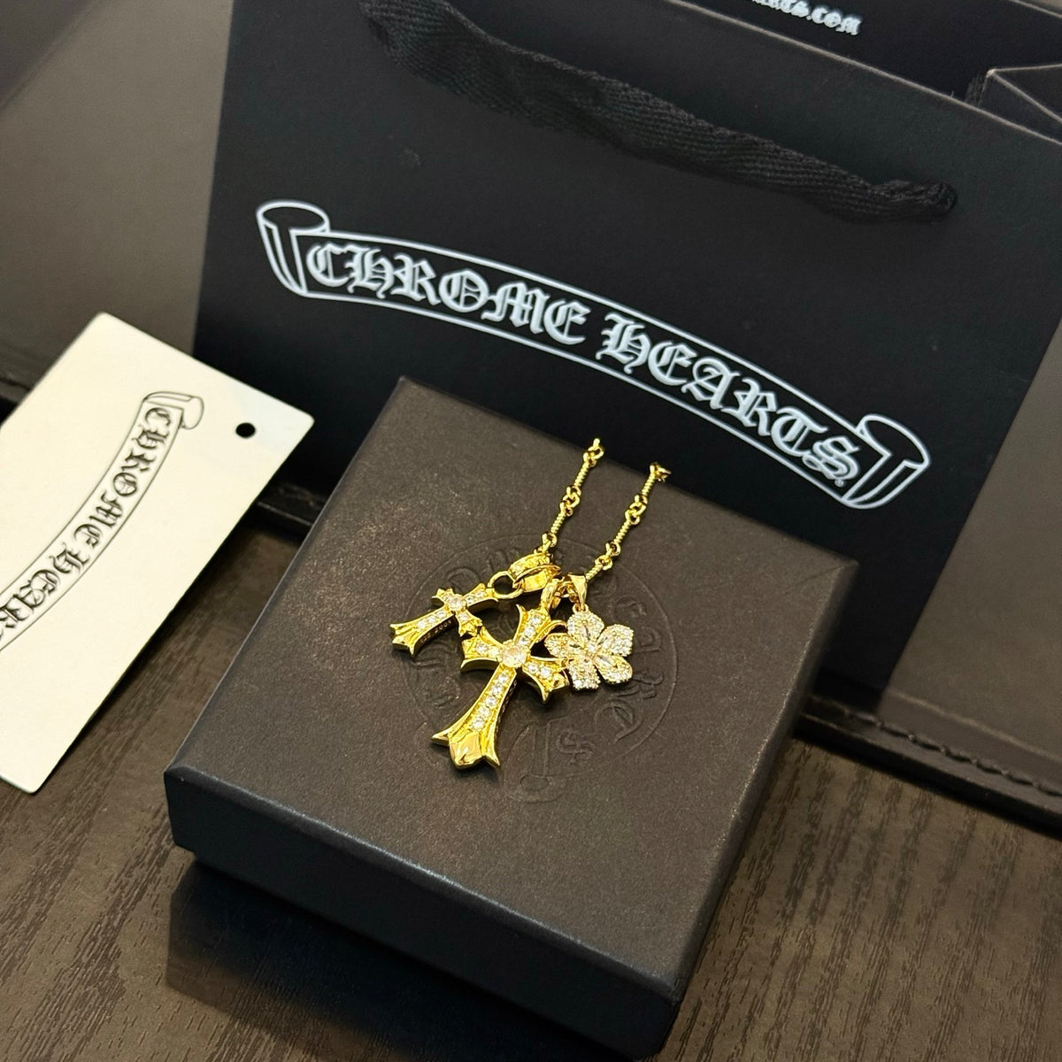 antique cross Necklace for men - alternate angle view 6