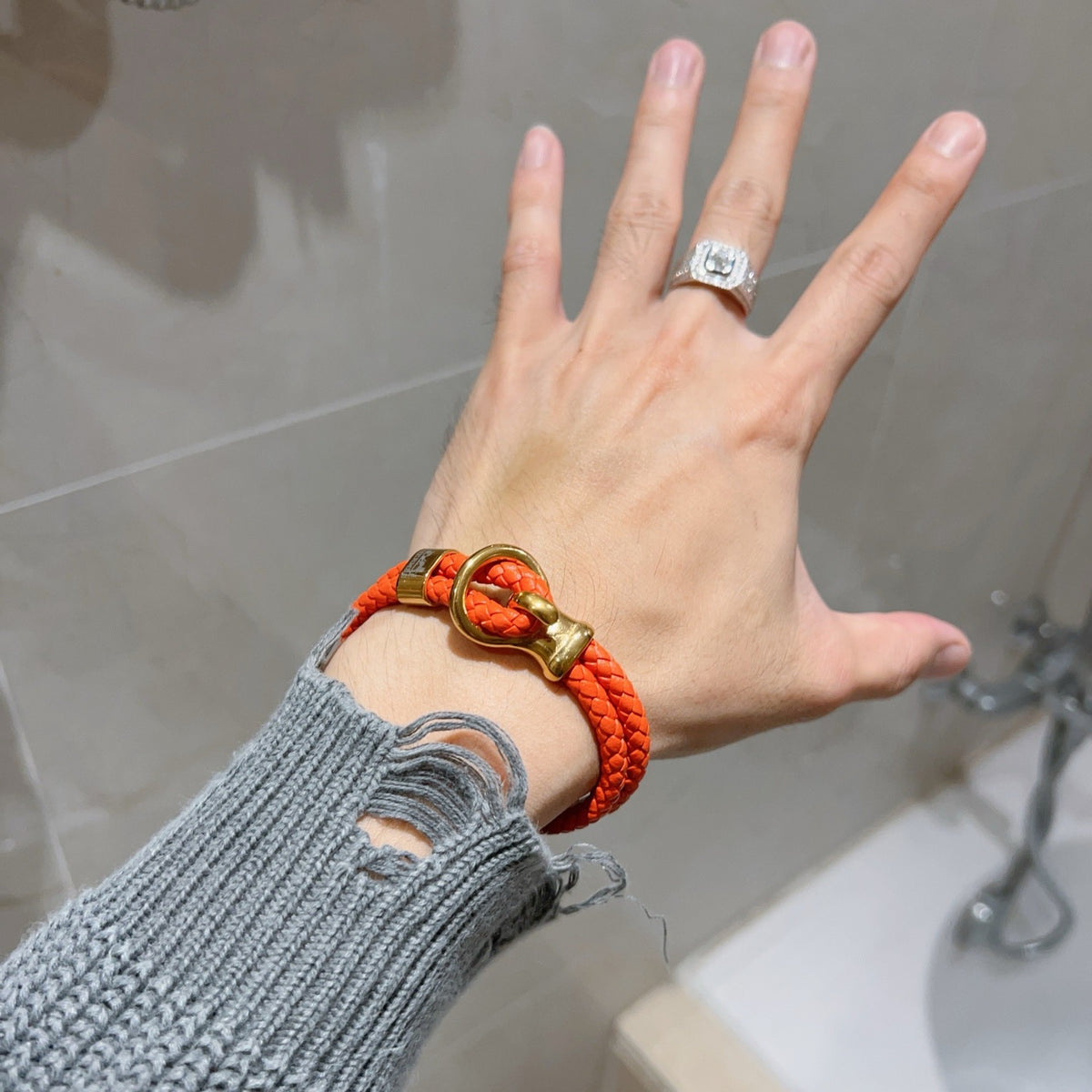 antique leather Bracelet for women - alternate angle view 3