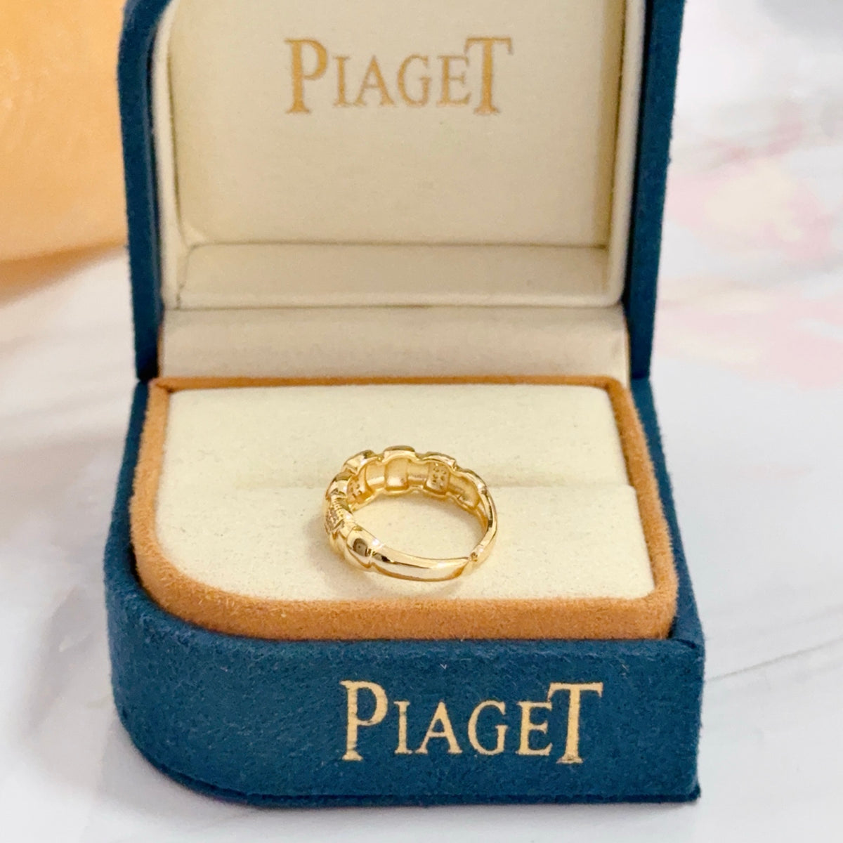 gold crystal inlaid Ring for women - alternate angle view 4