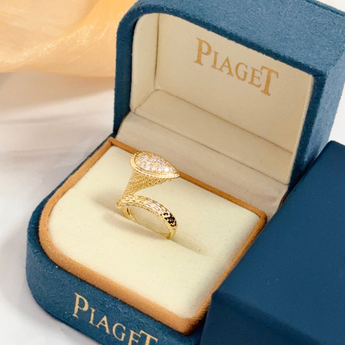 gold crystal inlaid Ring for women - alternate angle view 2