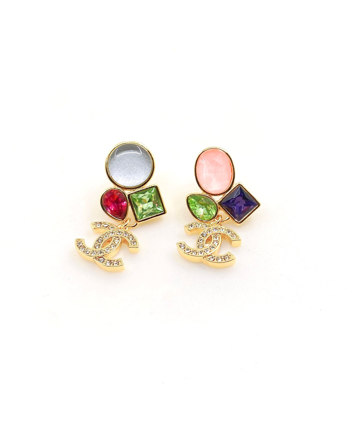 yellow brass Drop Earrings for women - product detail view