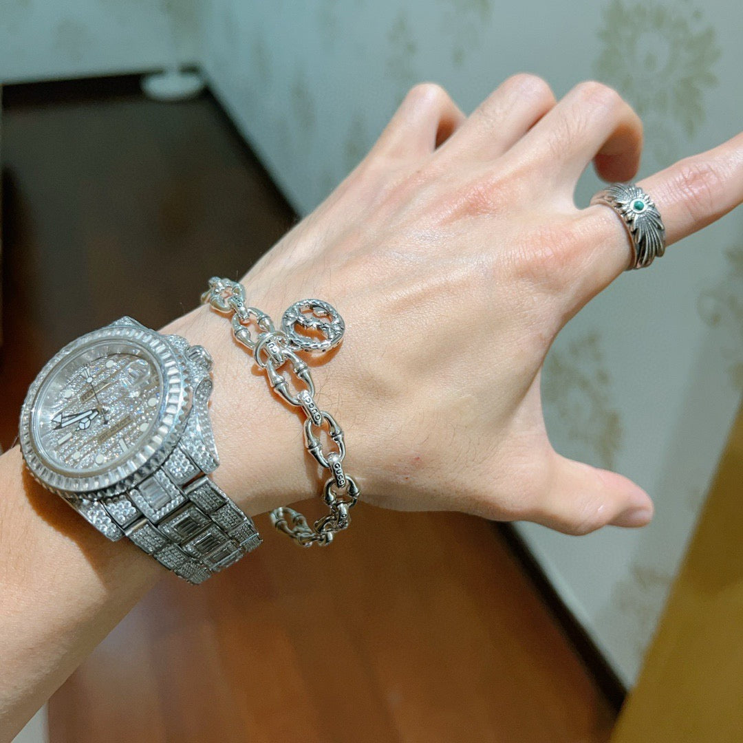 beige delicate Bracelet for men - alternate angle view 9