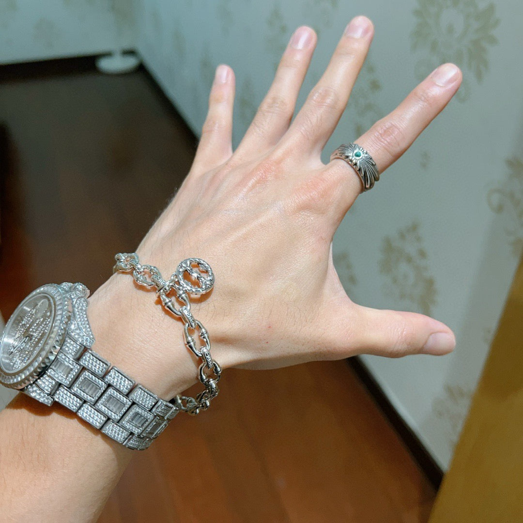 beige delicate Bracelet for men - alternate angle view 3